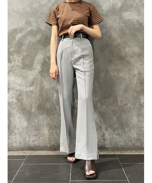 SLY（スライ）の「SIDE SLIT FLARE PT サイドスリットフレア パンツ（スラックス・レディース・グレー/グリーン・0/1/2）」の7枚目の写真
