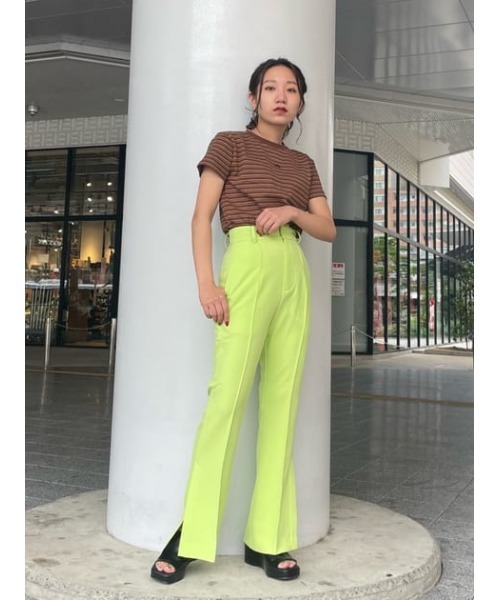 SLY（スライ）の「SIDE SLIT FLARE PT サイドスリットフレア パンツ（スラックス・レディース・グレー/グリーン・0/1/2）」の13枚目の写真