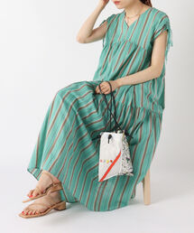 ティアードマルチストライプワンピース