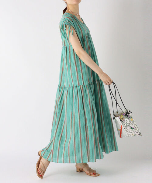 NOLLEY’S（ノーリーズ）の「ティアードマルチストライプワンピース（ワンピース・レディース・ブルー系その他7/グリーン系その他3・1/2）」の13枚目の写真