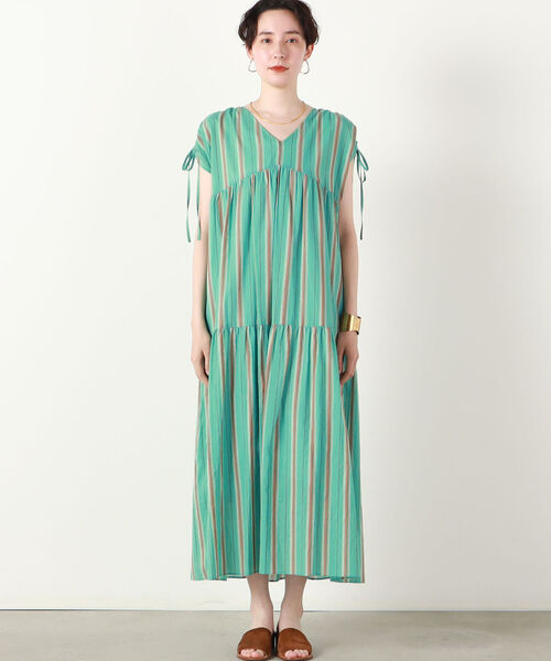 NOLLEY’S（ノーリーズ）の「ティアードマルチストライプワンピース（ワンピース・レディース・ブルー系その他7/グリーン系その他3・1/2）」の15枚目の写真