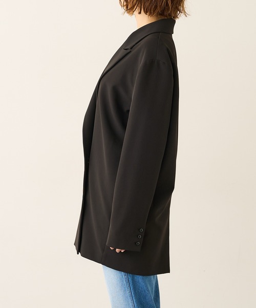 Lui's（ルイス）の「オーバーダブルジャケット（テーラードジャケット・レディース・ブラック/グリーン・FREE）」の6枚目の写真