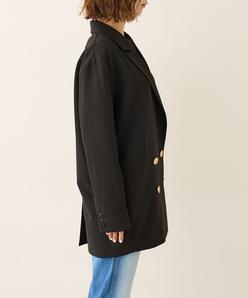 Lui's（ルイス）の「オーバーダブルジャケット（テーラードジャケット・レディース・ブラック/グリーン・FREE）」の8枚目の写真