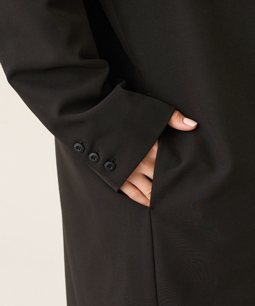 Lui's（ルイス）の「オーバーダブルジャケット（テーラードジャケット・レディース・ブラック/グリーン・FREE）」の11枚目の写真