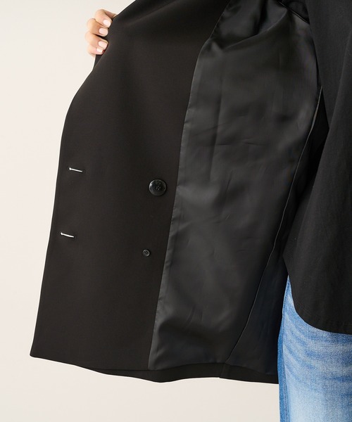 Lui's（ルイス）の「オーバーダブルジャケット（テーラードジャケット・レディース・ブラック/グリーン・FREE）」の14枚目の写真