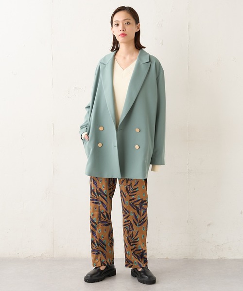 Lui's（ルイス）の「オーバーダブルジャケット（テーラードジャケット・レディース・ブラック/グリーン・FREE）」の21枚目の写真