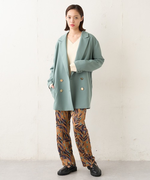 Lui's（ルイス）の「オーバーダブルジャケット（テーラードジャケット・レディース・ブラック/グリーン・FREE）」の20枚目の写真