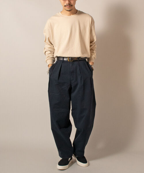 GLOSTER(グロスター)の「【GLOSTER/グロスター】ツータックチノトラウザーズ(チノパンツ・メンズ・ベージュ/ネイビー/オリーブ・SMALL/MEDIUM/LARGE)」の22枚目の写真