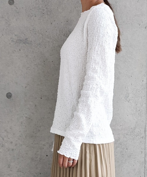 Per sist ence(パーシエンス)の「フクレジャガード ロングスリーブプルオーバー(Tシャツ/カットソー・レディース・ブラック/オフホワイト/アイボリー/グレー・FREE)」の14枚目の写真