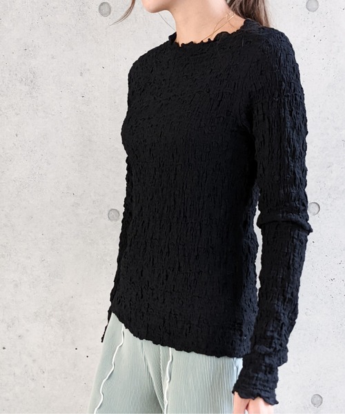 Per sist ence(パーシエンス)の「フクレジャガード ロングスリーブプルオーバー(Tシャツ/カットソー・レディース・ブラック/オフホワイト/アイボリー/グレー・FREE)」の18枚目の写真