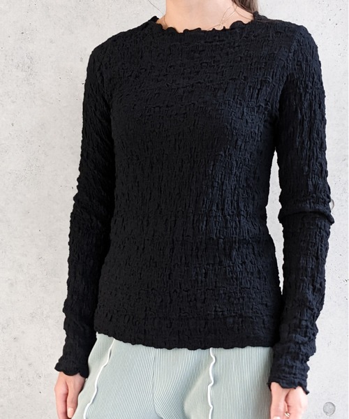 Per sist ence(パーシエンス)の「フクレジャガード ロングスリーブプルオーバー(Tシャツ/カットソー・レディース・ブラック/オフホワイト/アイボリー/グレー・FREE)」の19枚目の写真