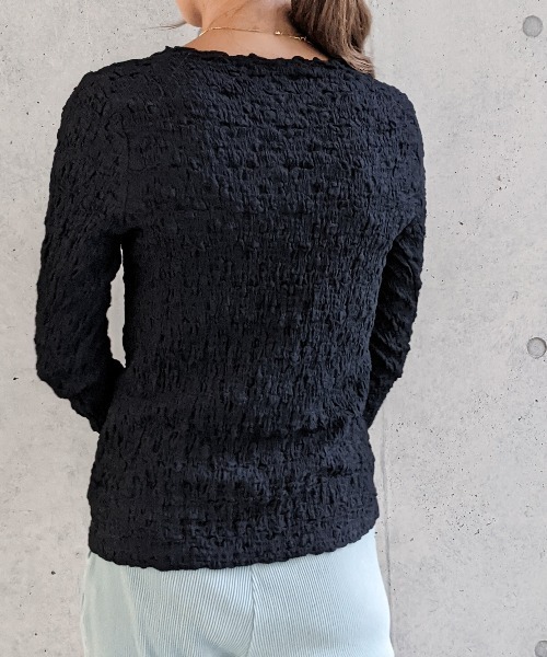 Per sist ence(パーシエンス)の「フクレジャガード ロングスリーブプルオーバー(Tシャツ/カットソー・レディース・ブラック/オフホワイト/アイボリー/グレー・FREE)」の21枚目の写真