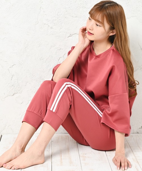 ラインパンツルームウェアセットアップ（ルームウェア/パジャマ）｜ElegChic（エレグシック）