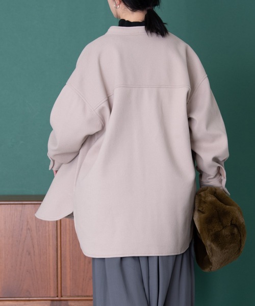 Aunt Marie's（アントマリーズ）の「バンドカラーメルトンCPOシャツ（カバーオール・レディース・オリーブ/ベージュ・マルチサイズ）」の20枚目の写真