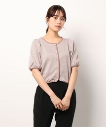 ems excite | パフ袖チェックカットソー(Tシャツ/カットソー)