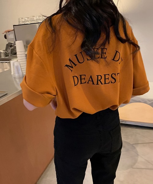 Bifrost（ビフレスト）の「バックロゴビッグシルエットTシャツ（Tシャツ/カットソー・レディース・ホワイト/ブラック/グレー/オレンジ/ブルー/アイボリー/ピンクベージュ・F）」の7枚目の写真