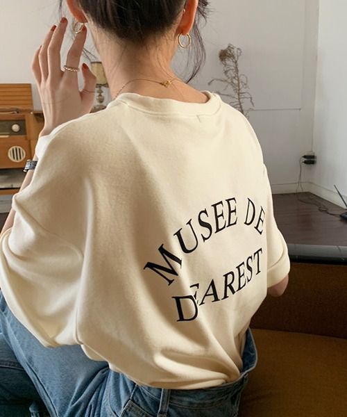 Bifrost（ビフレスト）の「バックロゴビッグシルエットTシャツ（Tシャツ/カットソー・レディース・ホワイト/ブラック/グレー/オレンジ/ブルー/アイボリー/ピンクベージュ・F）」の3枚目の写真