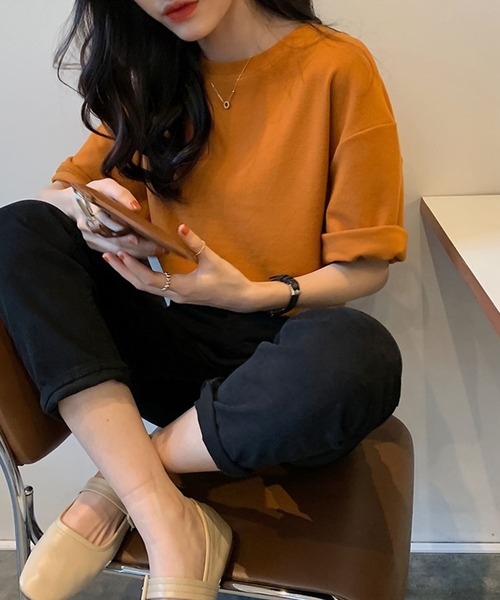 Bifrost（ビフレスト）の「バックロゴビッグシルエットTシャツ（Tシャツ/カットソー・レディース・ホワイト/ブラック/グレー/オレンジ/ブルー/アイボリー/ピンクベージュ・F）」の9枚目の写真