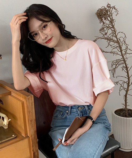 Bifrost（ビフレスト）の「バックロゴビッグシルエットTシャツ（Tシャツ/カットソー・レディース・ホワイト/ブラック/グレー/オレンジ/ブルー/アイボリー/ピンクベージュ・F）」の13枚目の写真