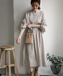 URBAN RESEARCH DOORS | チェックギャザースリーブワンピース(ワンピース)