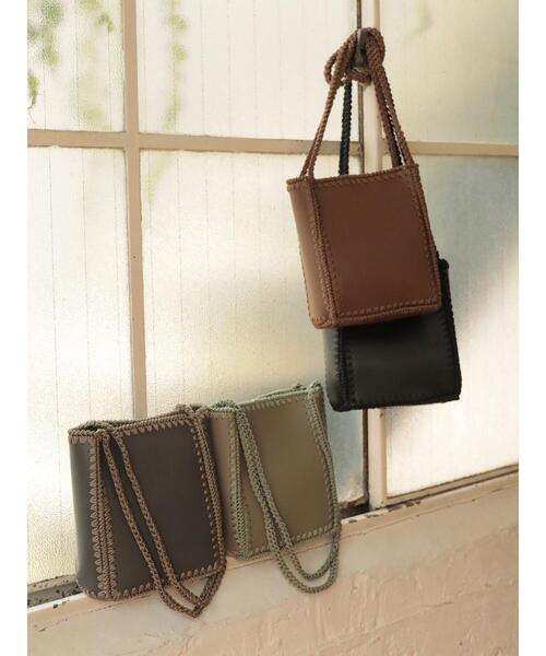 Green Parks(グリーンパークス)の「・カガリアミロングショルダートート*(トートバッグ・レディース・グレー/ブラウン/グリーン/ブラック・FREE)」の5枚目の写真
