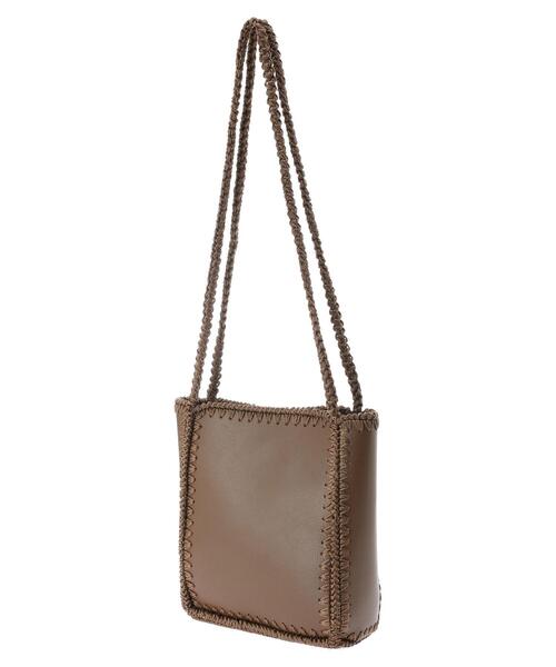 Green Parks(グリーンパークス)の「・カガリアミロングショルダートート*(トートバッグ・レディース・グレー/ブラウン/グリーン/ブラック・FREE)」の8枚目の写真