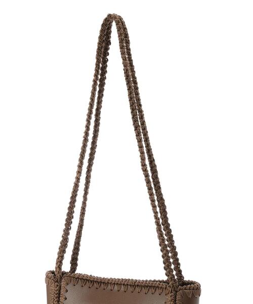 Green Parks(グリーンパークス)の「・カガリアミロングショルダートート*(トートバッグ・レディース・グレー/ブラウン/グリーン/ブラック・FREE)」の6枚目の写真