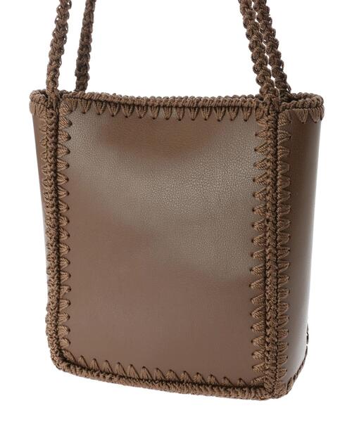 Green Parks(グリーンパークス)の「・カガリアミロングショルダートート*(トートバッグ・レディース・グレー/ブラウン/グリーン/ブラック・FREE)」の7枚目の写真