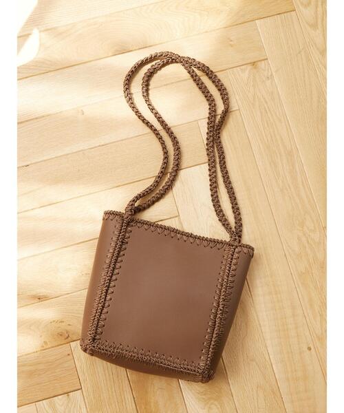 Green Parks(グリーンパークス)の「・カガリアミロングショルダートート*(トートバッグ・レディース・グレー/ブラウン/グリーン/ブラック・FREE)」の4枚目の写真