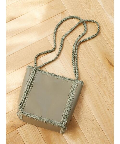 Green Parks(グリーンパークス)の「・カガリアミロングショルダートート*(トートバッグ・レディース・グレー/ブラウン/グリーン/ブラック・FREE)」の1枚目の写真