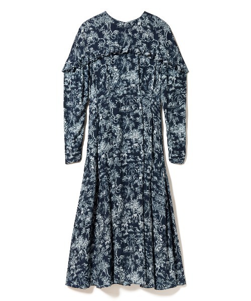 【美品】COEL(コエル) DEVEAUX プリント ワンピース ネイビー 美品】COEL(コエル) DEVEAUX プリント ワンピース ネイビー
