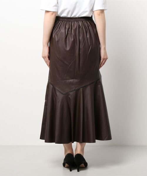 VENCEEXCHANGE（ヴァンスエクスチェンジ）の「【メディア紹介商品】合皮切り替えマーメイドスカート（スカート・レディース・ブラック/ブラウン・M）」の3枚目の写真