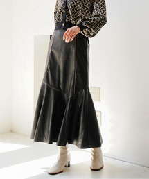 【メディア紹介商品】合皮切り替えマーメイドスカート