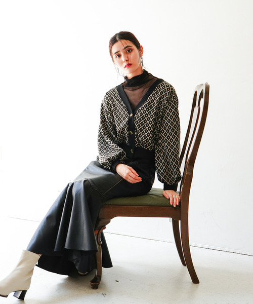 VENCEEXCHANGE（ヴァンスエクスチェンジ）の「【メディア紹介商品】合皮切り替えマーメイドスカート（スカート・レディース・ブラック/ブラウン・M）」の11枚目の写真