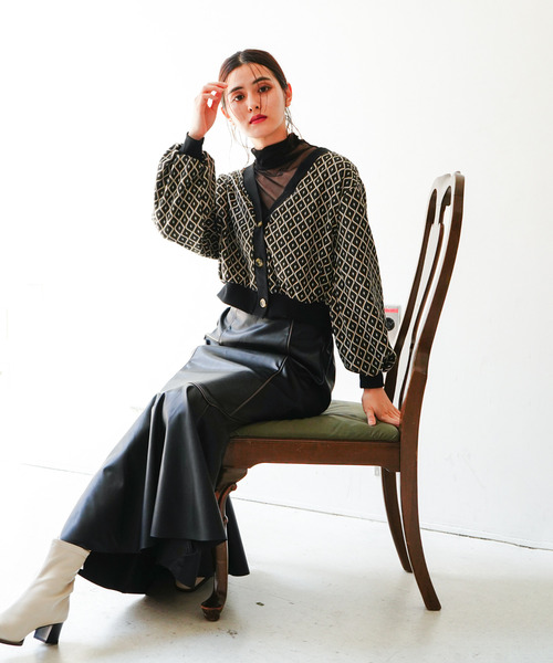 VENCEEXCHANGE（ヴァンスエクスチェンジ）の「【メディア紹介商品】合皮切り替えマーメイドスカート（スカート・レディース・ブラック/ブラウン・M）」の12枚目の写真