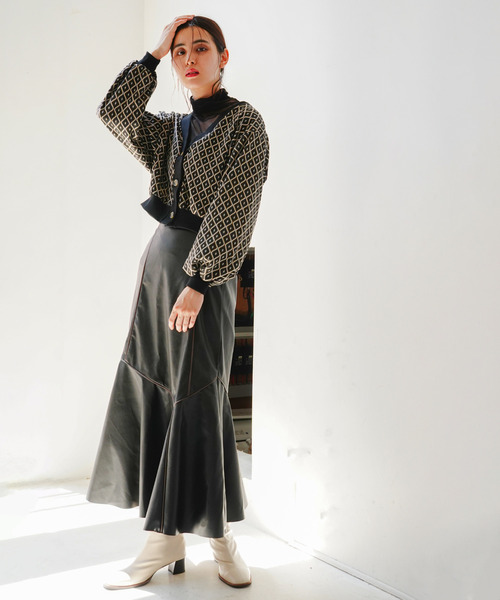 VENCEEXCHANGE（ヴァンスエクスチェンジ）の「【メディア紹介商品】合皮切り替えマーメイドスカート（スカート・レディース・ブラック/ブラウン・M）」の15枚目の写真