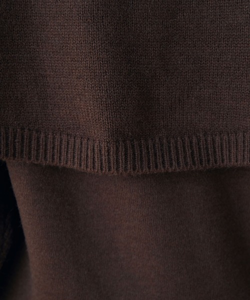 MADEMOISELLE ROPE'（マドモアゼル ロペ）の「【3WAY】ショートニット+パフスリーブニット（ニット/セーター・レディース・ダークブラウン/ピンク・38）」の15枚目の写真