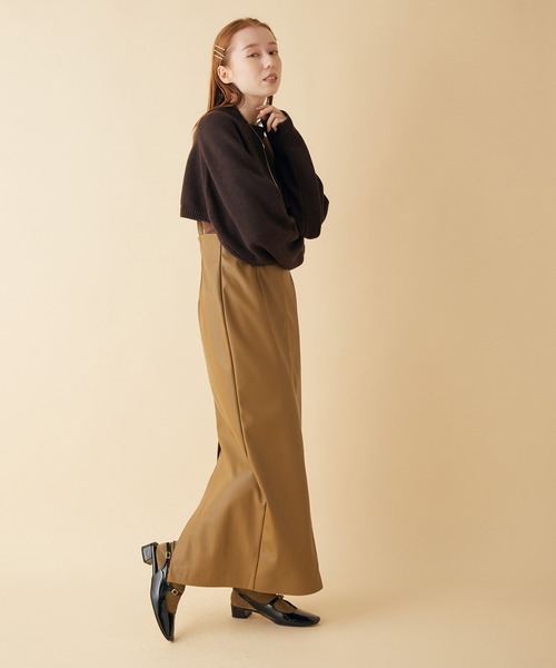 MADEMOISELLE ROPE'（マドモアゼル ロペ）の「【3WAY】ショートニット+パフスリーブニット（ニット/セーター・レディース・ダークブラウン/ピンク・38）」の18枚目の写真