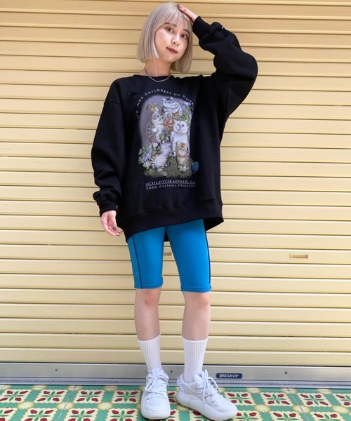 SCULPTOR スウェット SCULPTOR（スカルプター）の「SATIN APPLIQUE SWEATSHIRT/サテン