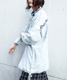 AFYF | 【セットアップ対応】AFYF ICON DENIM1/2 ZIP SHIRT/オーバーサイズ イコンデニム ハーフZIPシャツ(シャツ/ブラウス)