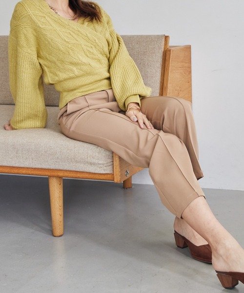Cheek(チーク)の「ストレッチクロスベルト付パンツ(その他パンツ・レディース・ブラック/グリーン/キャメル/ピンク・SMALL/MEDIUM)」の3枚目の写真