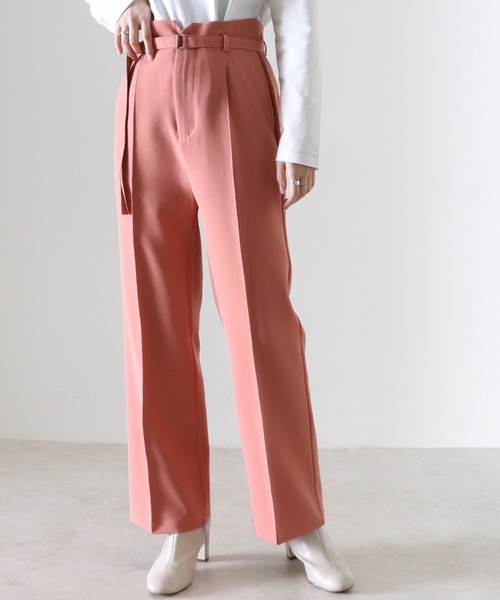 Cheek(チーク)の「ストレッチクロスベルト付パンツ(その他パンツ・レディース・ブラック/グリーン/キャメル/ピンク・SMALL/MEDIUM)」の4枚目の写真