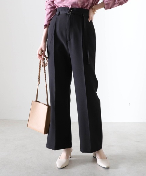 Cheek(チーク)の「ストレッチクロスベルト付パンツ(その他パンツ・レディース・ブラック/グリーン/キャメル/ピンク・SMALL/MEDIUM)」の2枚目の写真