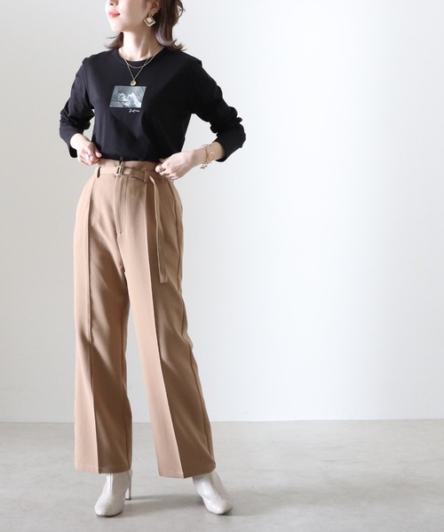 Cheek(チーク)の「ストレッチクロスベルト付パンツ(その他パンツ・レディース・ブラック/グリーン/キャメル/ピンク・SMALL/MEDIUM)」の10枚目の写真