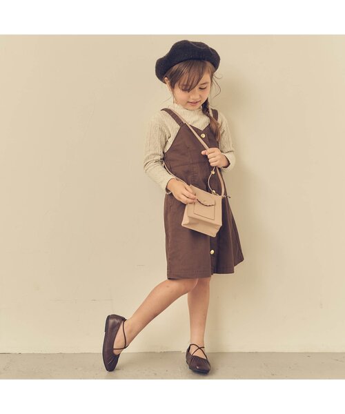 apres les cours（アプレレクール）の「スクエアポシェット（ショルダーバッグ・キッズ・ブラウン/ベージュ・FREE）」の4枚目の写真