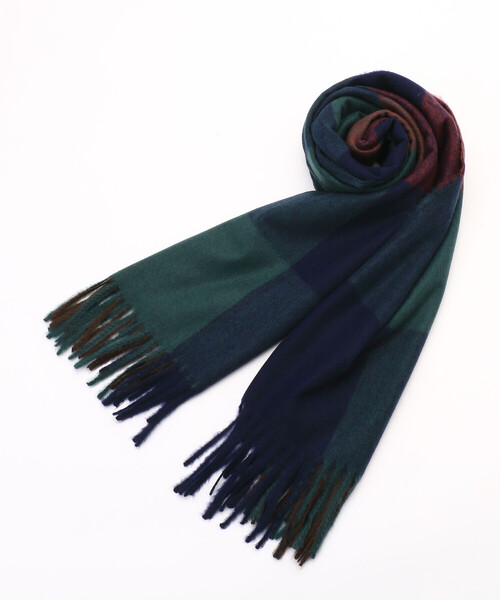MONO COMME CA(モノコムサ)の「ブロックチェック ストール(ストール/ショール・レディース・ブラウン系/グリーン系/ネイビー系/ブルー系・FREE)」の8枚目の写真