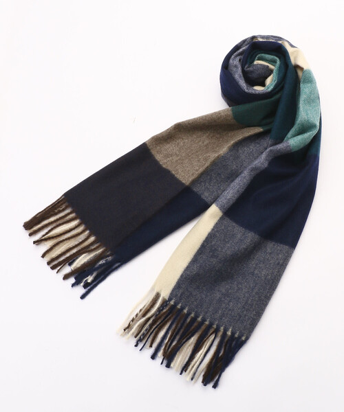 MONO COMME CA(モノコムサ)の「ブロックチェック ストール(ストール/ショール・レディース・ブラウン系/グリーン系/ネイビー系/ブルー系・FREE)」の9枚目の写真