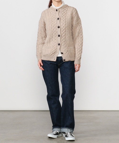 INVERALLAN（インバーアラン）の「【INVERALLAN】アランランバーカーディガン WOMEN（カーディガン/ボレロ・レディース・オートミール/ホワイト・SMALL）」の18枚目の写真