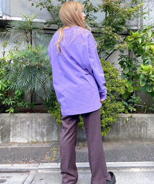 MILKFED.（ミルクフェド）の「FRONT LOGO BIG TOP（Tシャツ/カットソー・レディース・ホワイト/ブラック/パープル・ONE SIZE）」の6枚目の写真