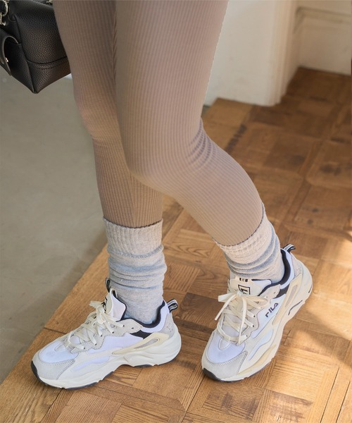 KOBE LETTUCE（コウベレタス）の「[ &HEAT ]　微起毛あったかリブカットレギンス（レギンス/スパッツ・レディース・ブラック系その他/ベージュ系その他/チャコールグレー/グレー系その他/ブラック/グレイッシュベージュ・2/1）」の6枚目の写真